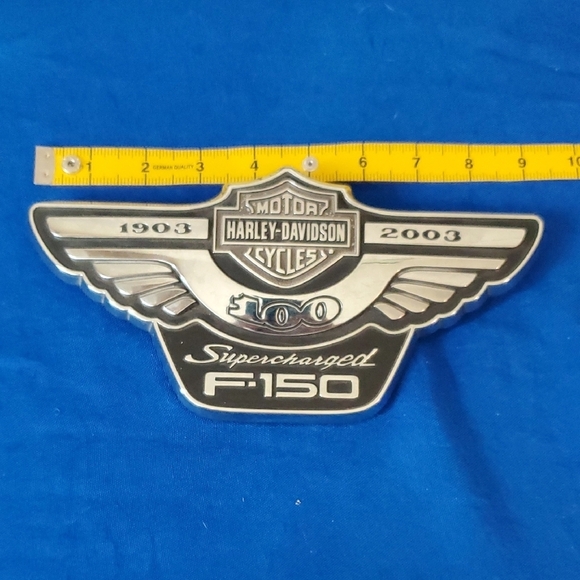 2003 OEM Harley-Davidson Ford F-150 Supercharged Silver 100th Emblem Badge - Picture 7 of 9